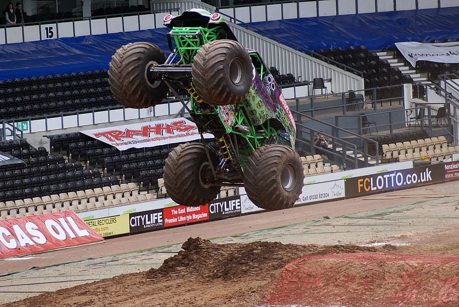 monster truck, jump, extreme, sports, automobile, cool, 4x4, HD wallpaper