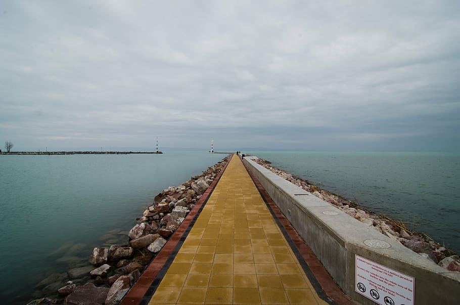 balaton, lake, hungary, water, sky, sea, cloud - sky, horizon HD wallpaper