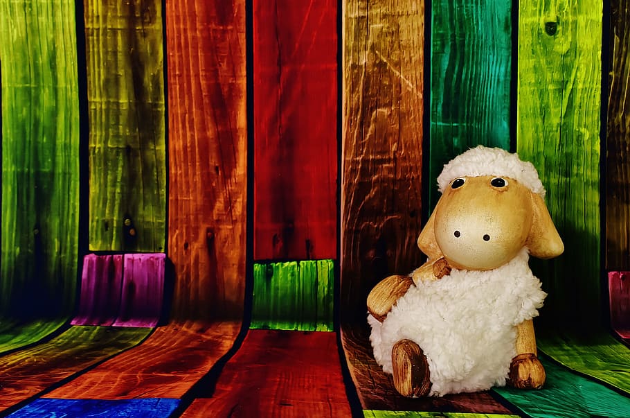 figure, sheep, funny, cute, background, kunterbunt, schäfchen HD wallpaper