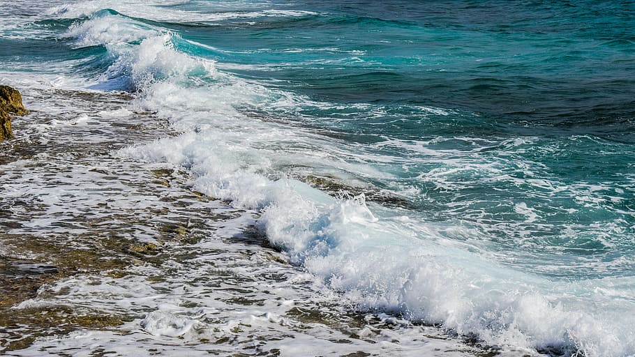wave, coast, sea, beach, nature, shore, splash, seascape, foam HD wallpaper