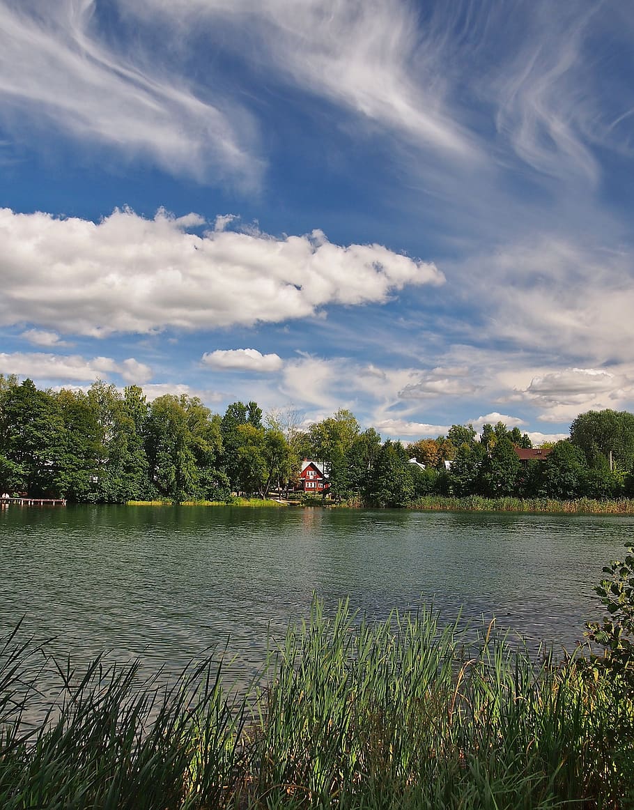 HD wallpaper: lake, sky, clouds, trakai, lithuania, landscape, cloud ...