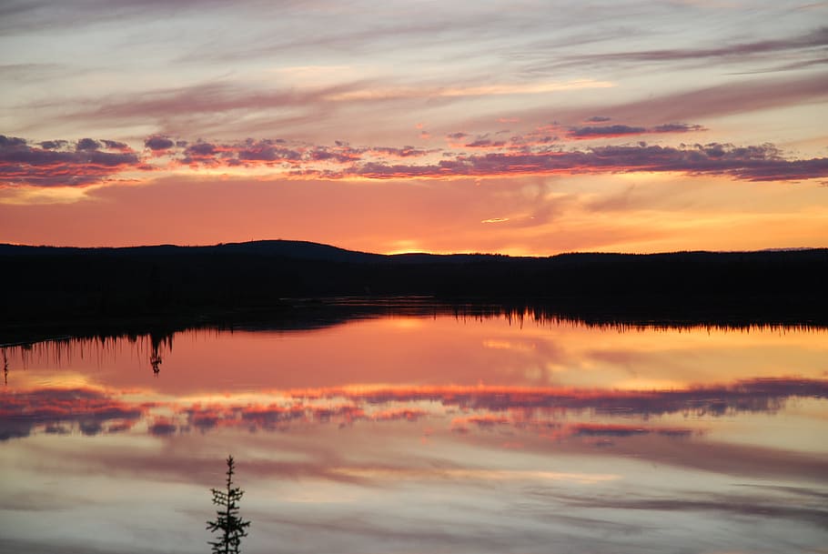 Sunset, Twilight, Evening, orange color, scenics, cloud - sky HD wallpaper