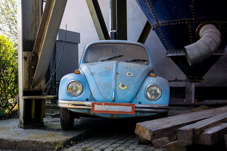 Vw Beetle, Old, Broken, Dirty, rusty, volkswagen, herbie, automotive HD wallpaper