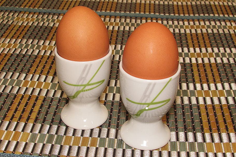 breakfast eggs, boiled eggs, egg cups, food and drink, freshness HD wallpaper
