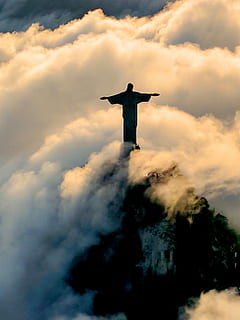 Christ the Redeemer, silhouette photography of Christ the Redeemer HD wallpaper