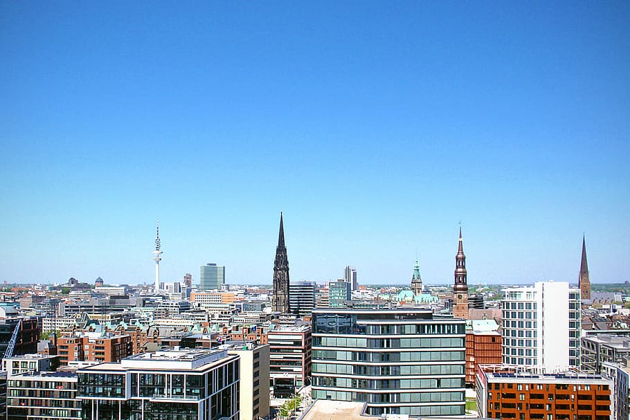 View of Hamburg Skyline, 
