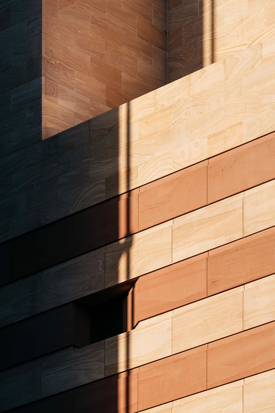 brown wooden wall, brown concrete wall, building, sunlight, shadow HD wallpaper