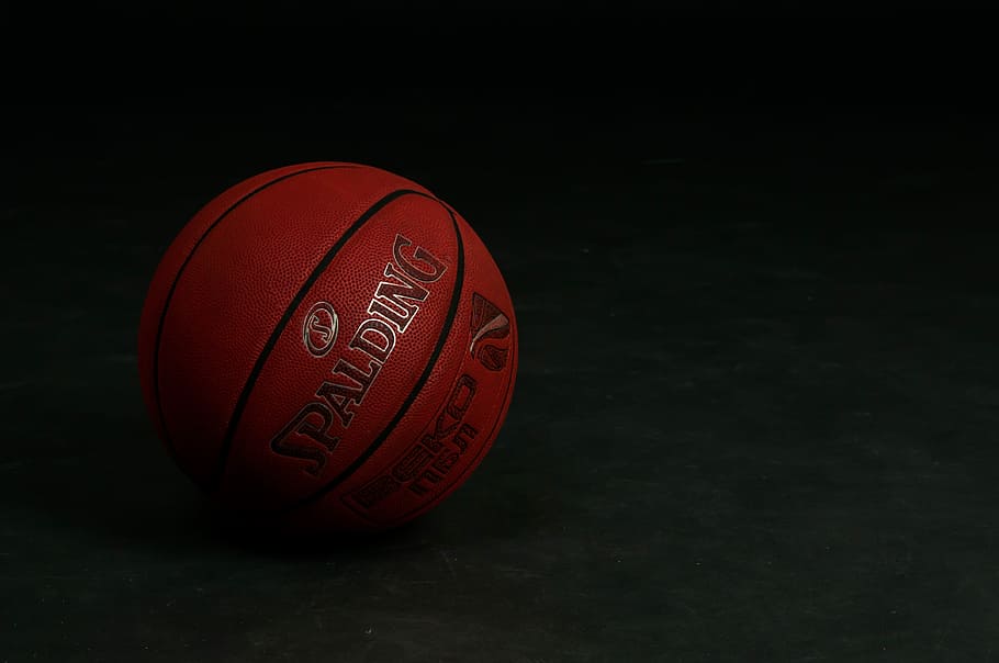red Spalding basketball, no one, sports, competition, sports equipment, HD wallpaper