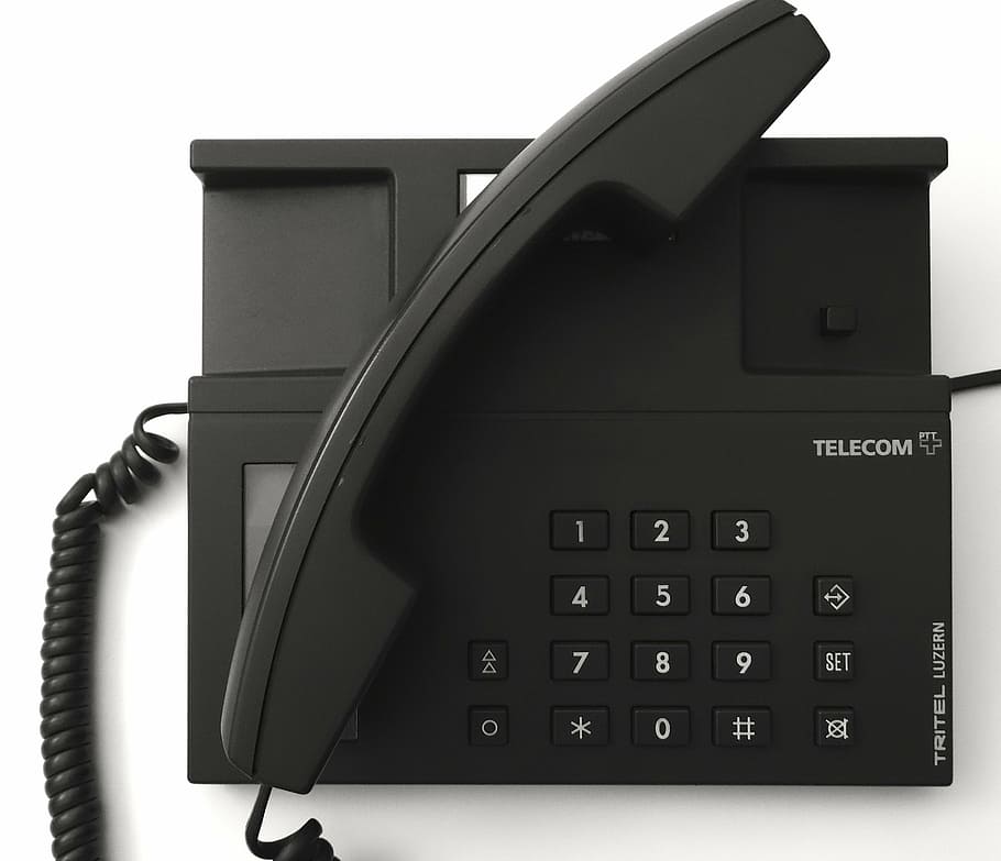 black Telecom telephone, communication, make the call, talk, listen, HD wallpaper