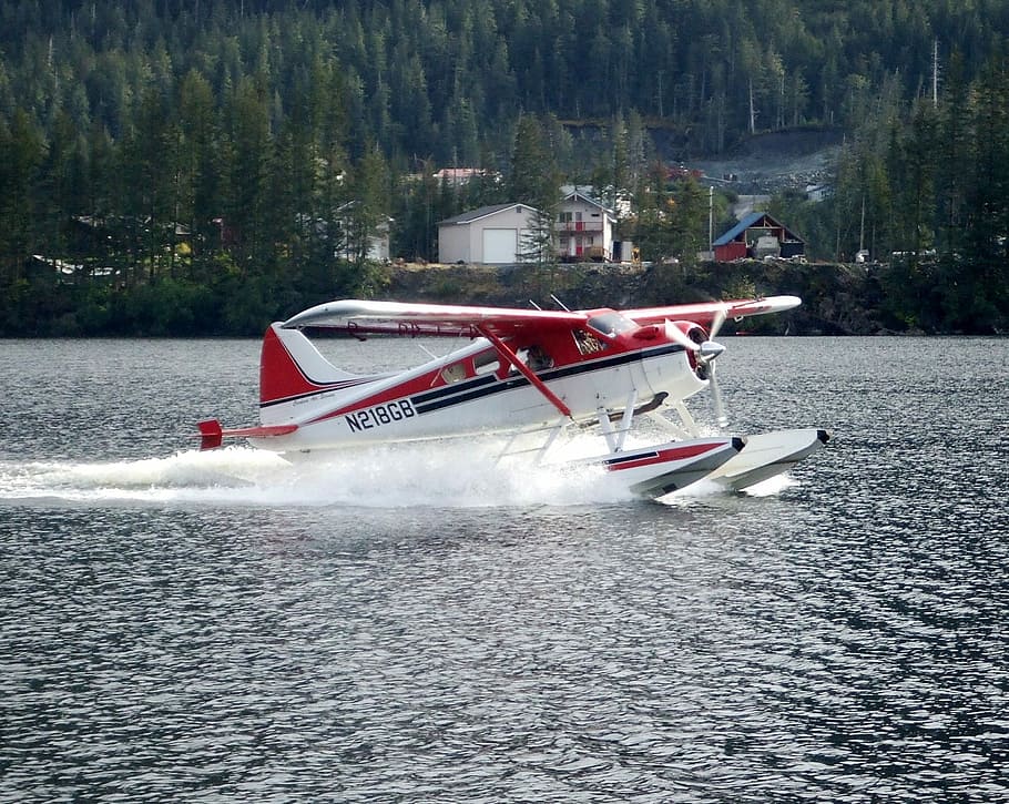 Float Plane, Seaplane, Flying, Aerial, alaska, lake, wilderness HD wallpaper
