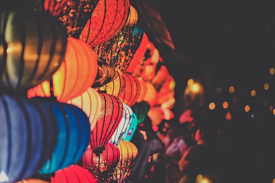 Photo of Assorted Colored Lanterns, abstract, art, blur, bokeh HD wallpaper