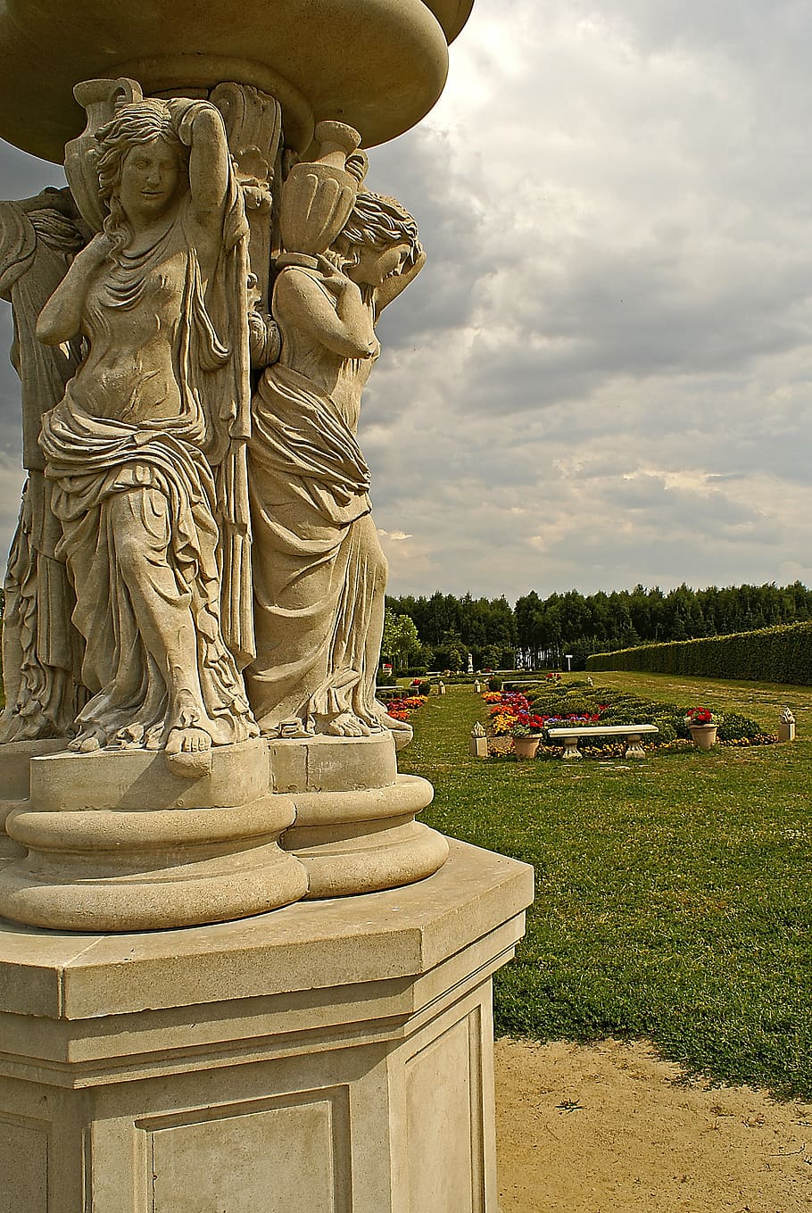 figures, sculptures, statues, stone statues, ornaments, caryatids HD wallpaper