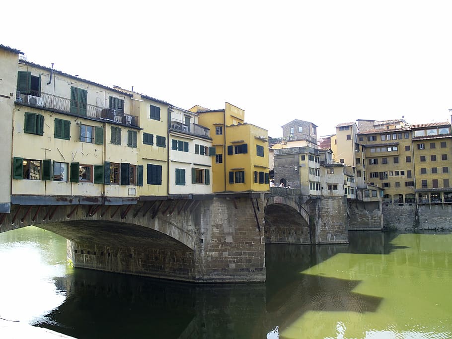 bridge, old, tuscany, river, architecture, ponte Vecchio, arno River HD wallpaper