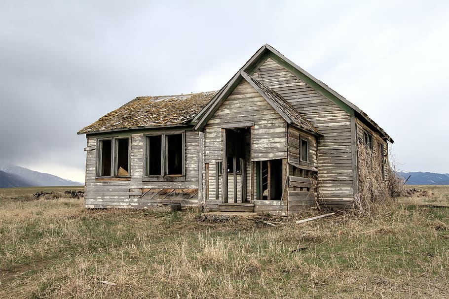 Hd Wallpaper Gray Wooden House In, Old Farm Houses