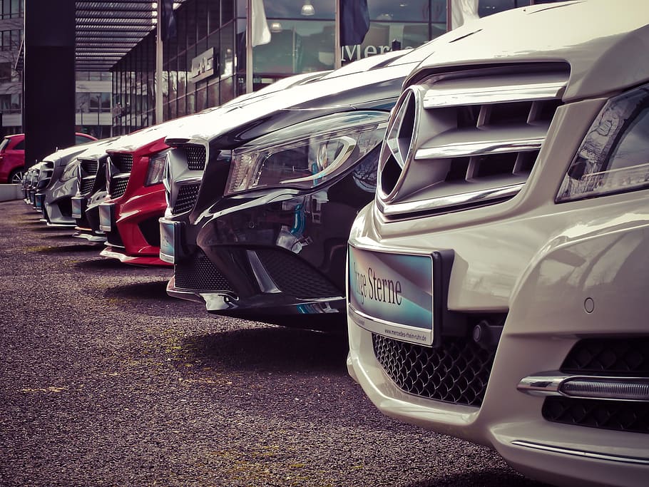 Mercedes Benz Parked in a Row, asphalt, auto, automobile, automotive, HD wallpaper