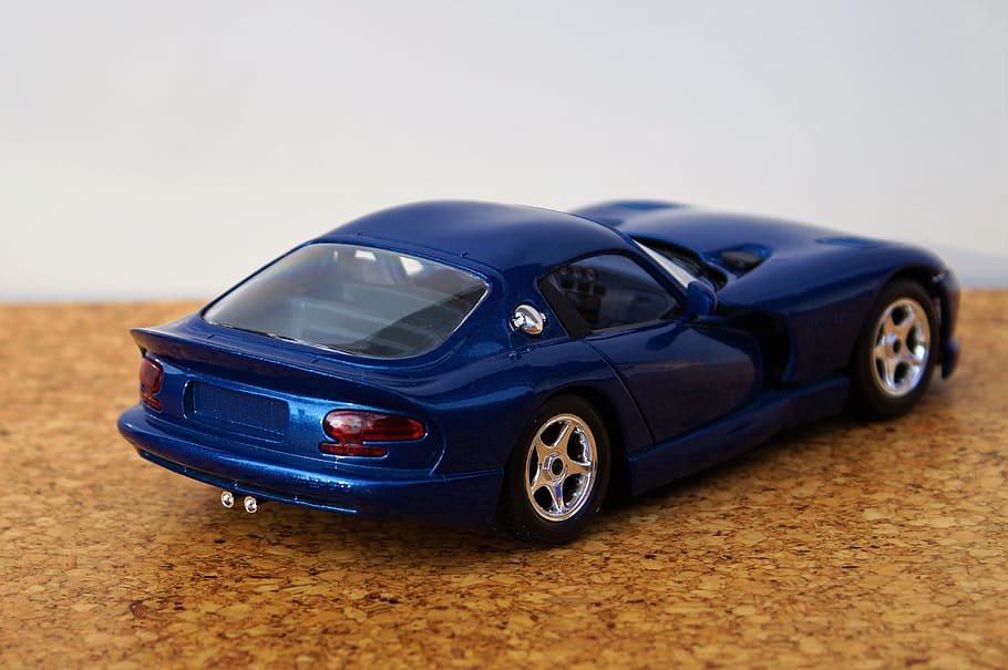 Model Car, Viper, Dodge, Auto, oldtimer, toys, sports car, blue HD wallpaper