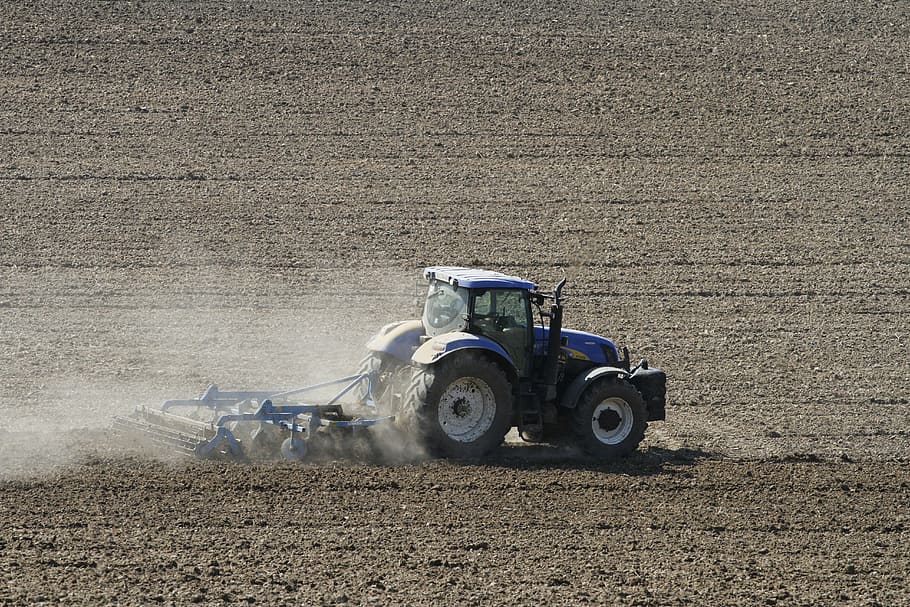 tractors, blue, transportation, land vehicle, mode of transportation HD wallpaper