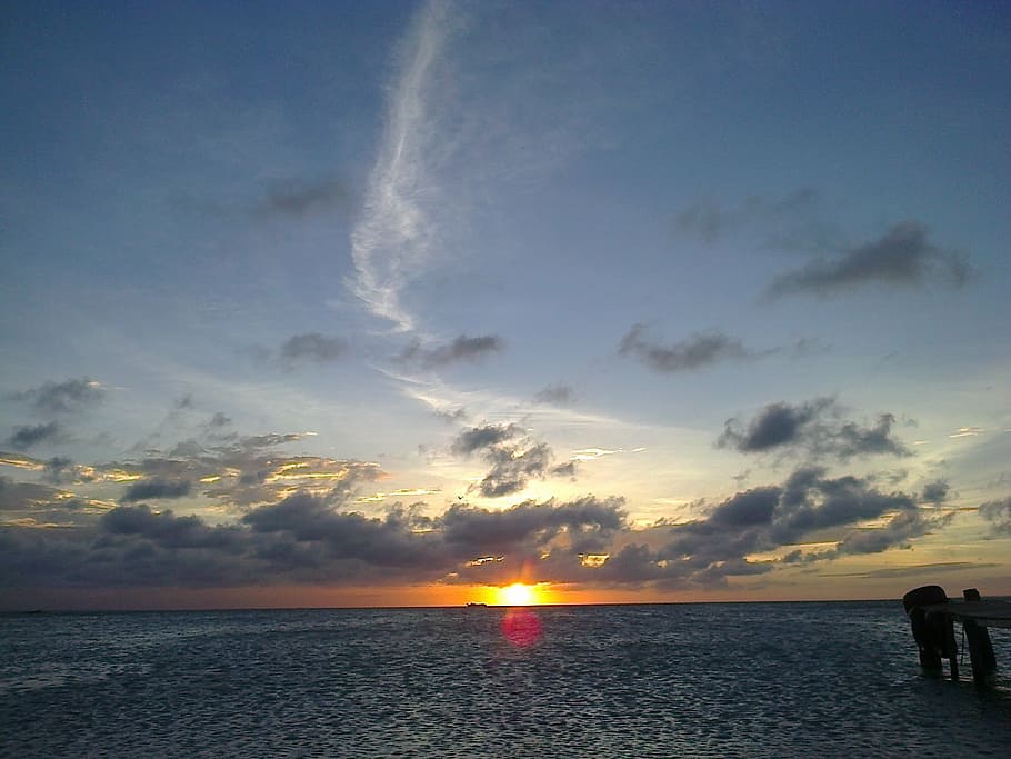landscape, beach, sea, sky, water, horizon over water, sunset HD wallpaper