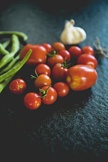 Cherry tomatoes, fresh, green, healthy, ingredient, ingredients HD wallpaper