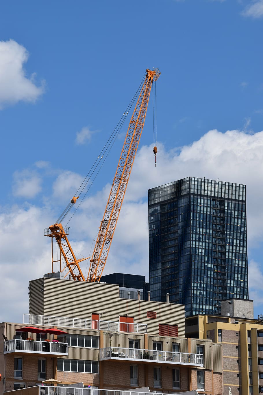 crane, construction, sky, architecture, structure, building HD wallpaper