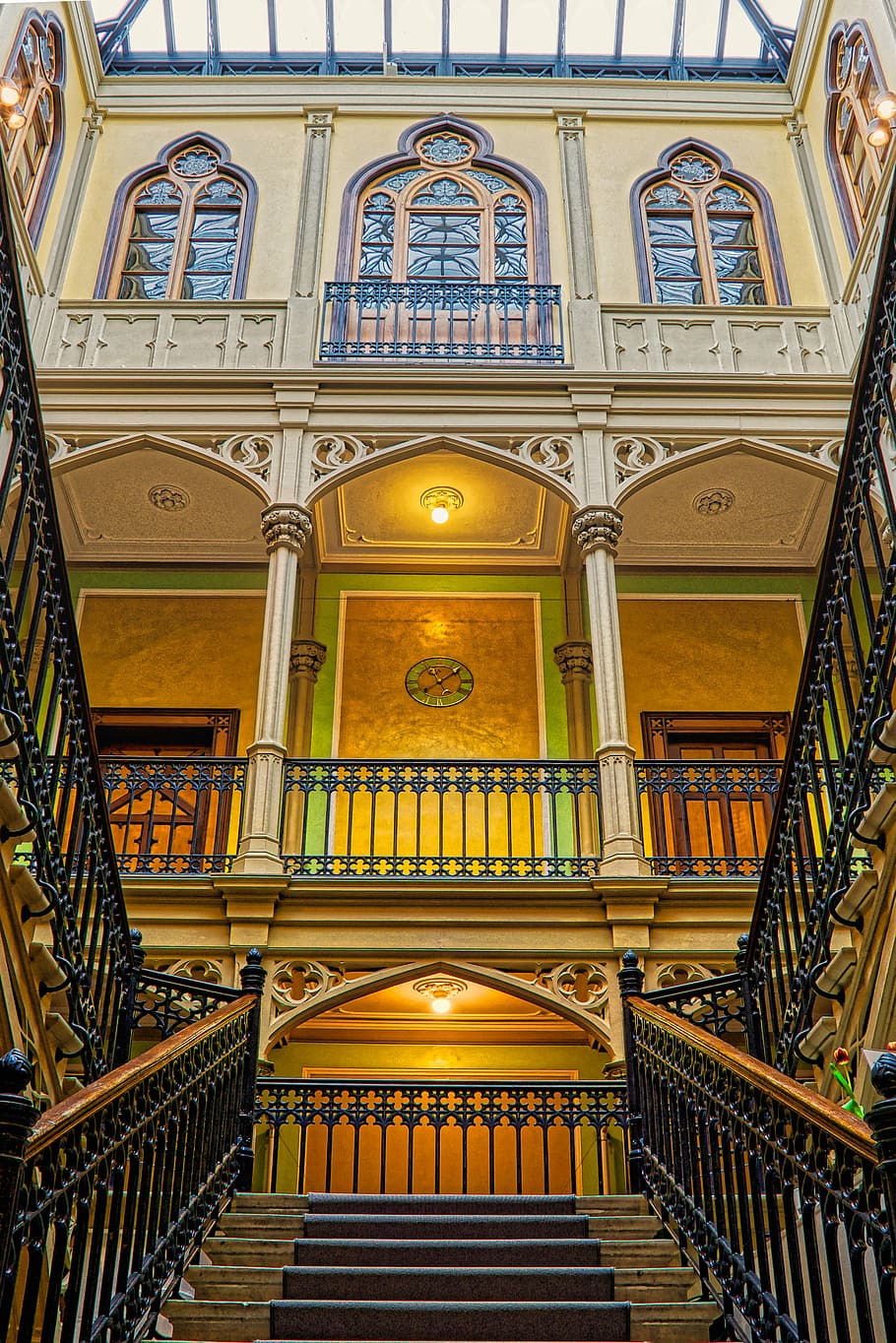 low angle photography of interior building, stairs, staircase HD wallpaper
