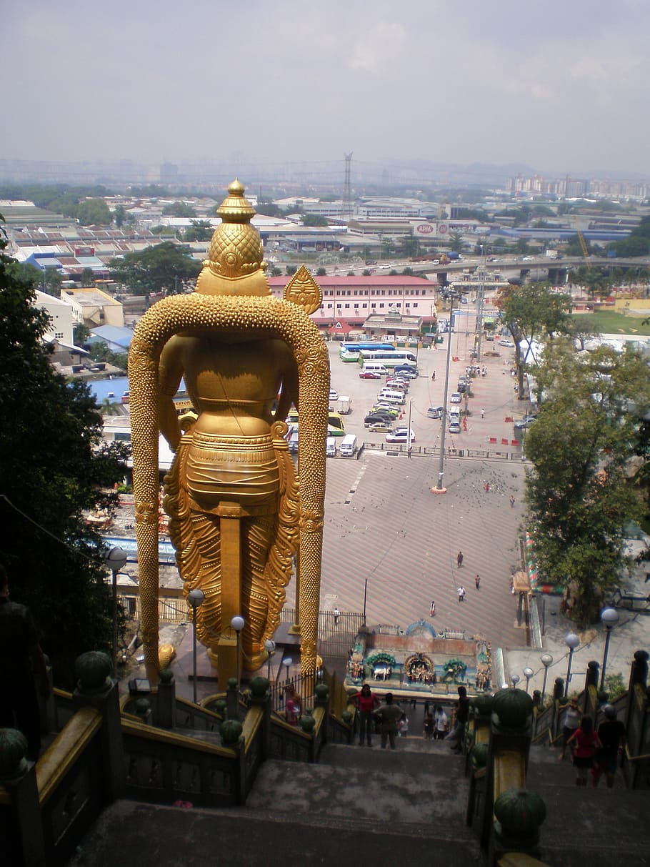 malaysia, batu cave, statue, built structure, architecture HD wallpaper