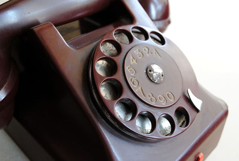 close-up photography of rotary phone, ancient, old, ring, handset HD wallpaper