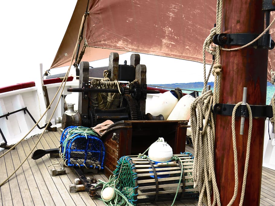 boat, old rigs, strings, transportation, mode of transportation HD wallpaper