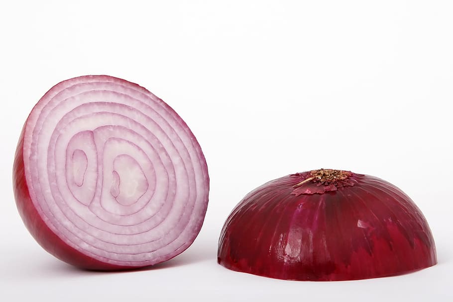 sliced onion, bulb, closeup, close-up, clove, color, colorful, HD wallpaper
