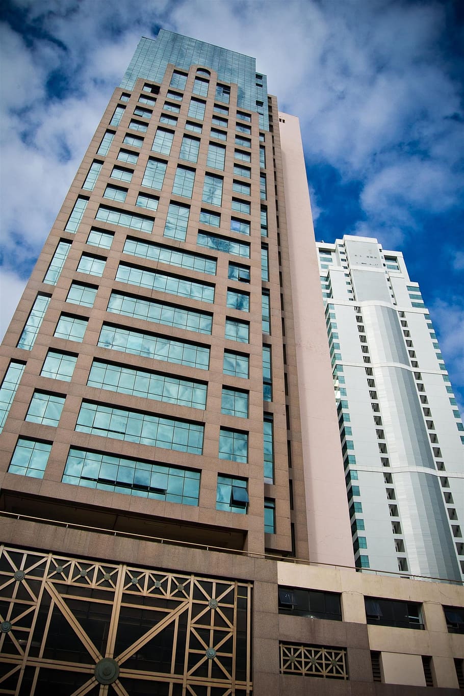 buildings, blue sky, skyscraper, architecture, urban, house HD wallpaper