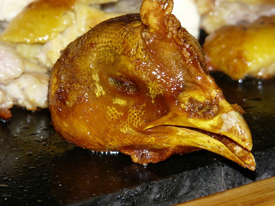 Chicken head Food, deep fried, photos, poultry, public domain, HD wallpaper