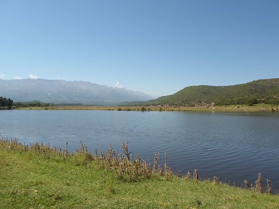 mountain, river, landscape, nature, high mountains, mountain landscape HD wallpaper