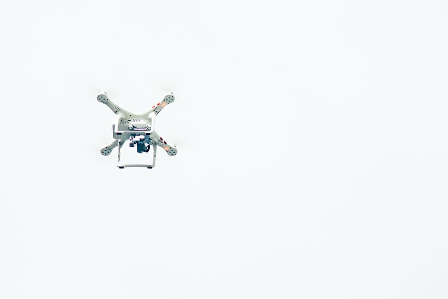 gray quadcopter drone, aircraft, camera, fly, gadget, photography HD wallpaper
