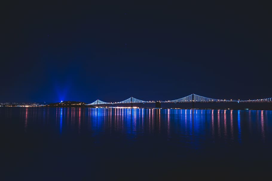 landscape photography of lighted buildings at nighttime, wide HD wallpaper