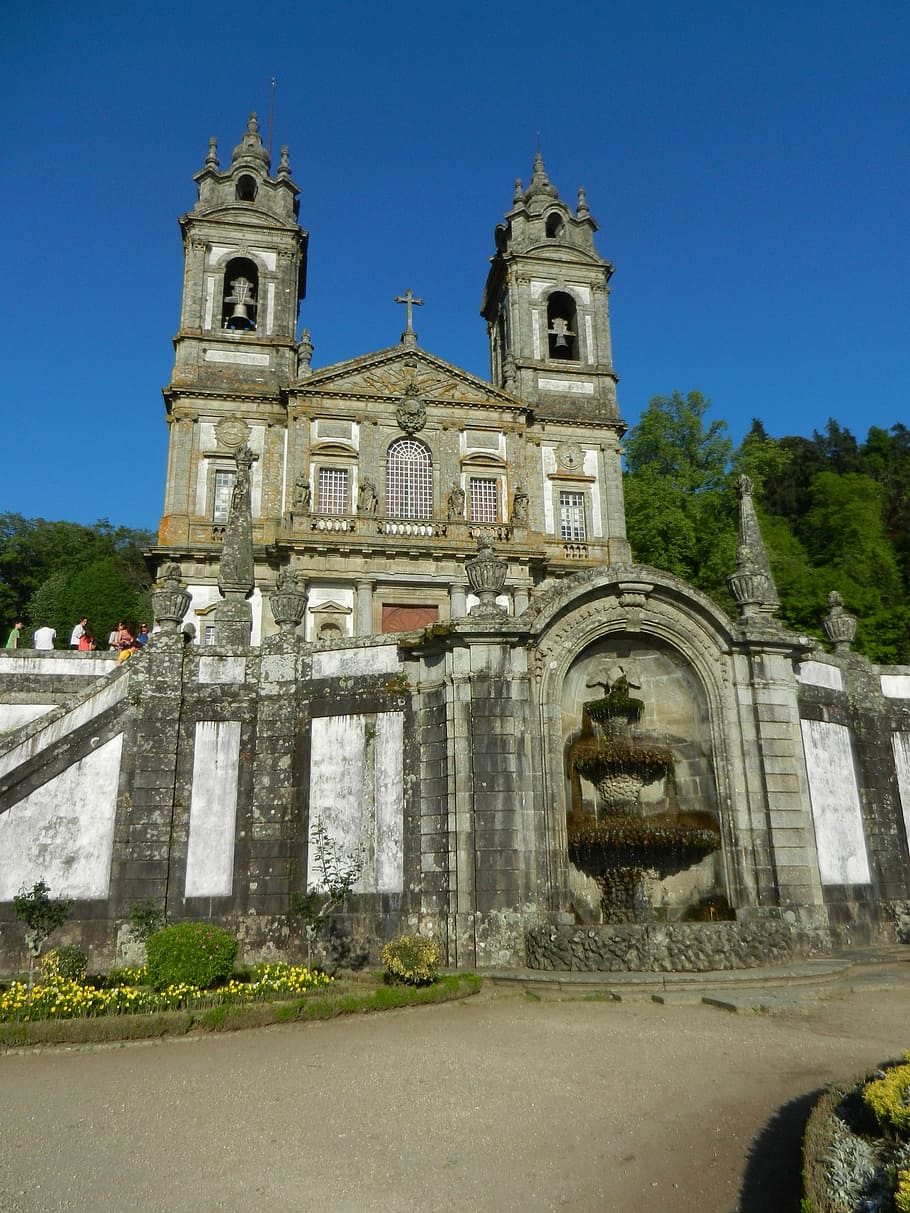 bom jesus do monte, portugal, church, architecture, building exterior, HD wallpaper