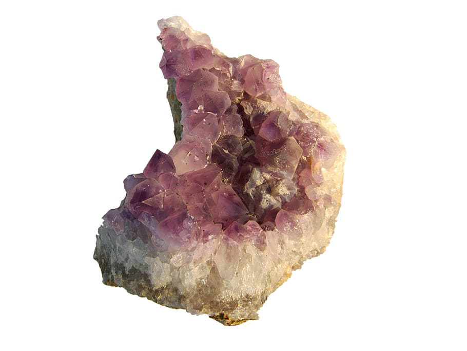 purple and white geode, amethyst, blue, violet, gem, minerals HD wallpaper