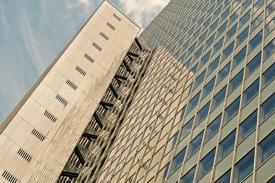 architecture, facade, office building, modern, window, modern architecture HD wallpaper