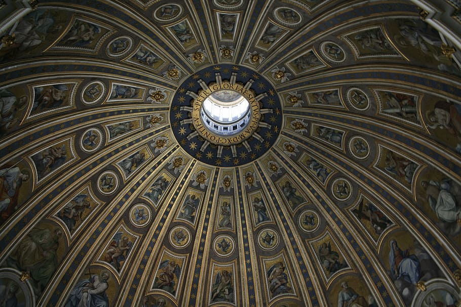 italy, vatican, basilica, dome, architecture, peter, rome, low angle view, HD wallpaper