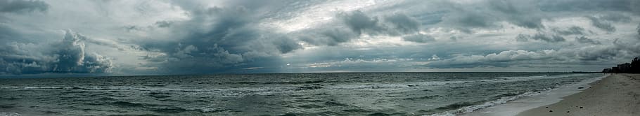 sea, landscape, sky, beach, clouds, ocean, outdoors, sand, seascape HD wallpaper