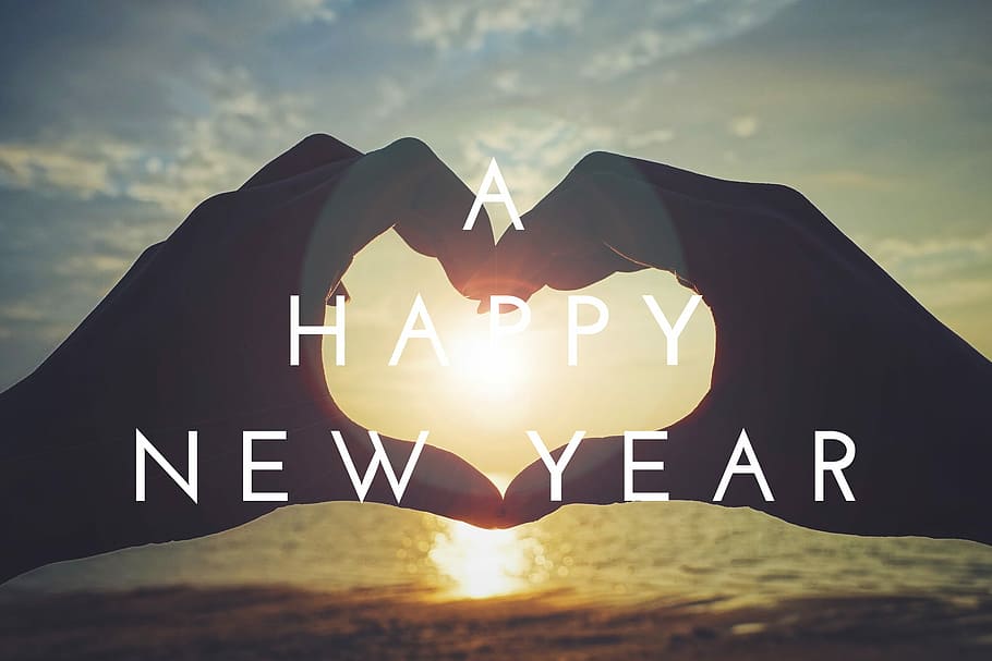 a happy new year, nature, sky, outdoors, sunset, silhouette, cloud - sky HD wallpaper