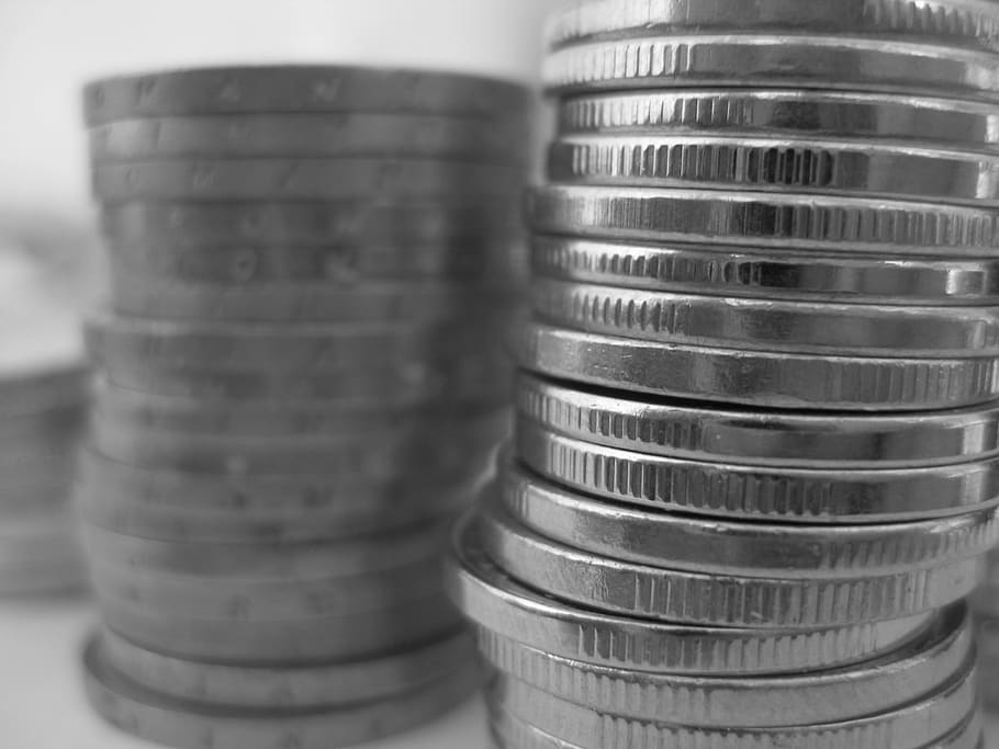 coins, money, silver, empire, wealth, stack, currency, finance HD wallpaper