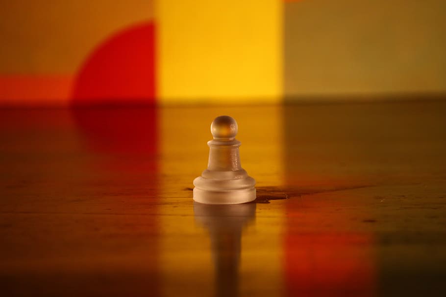 Pawn, Colors, Chess, Piece, Game, reflection, table, indoors, HD wallpaper