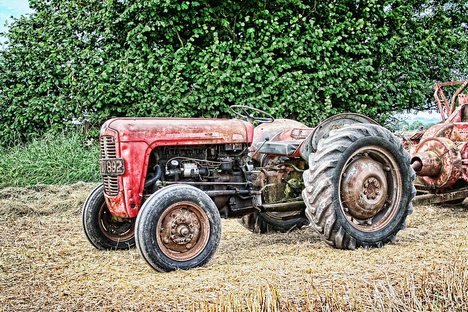 tractor, vintage, farming, agriculture, equipment, machine