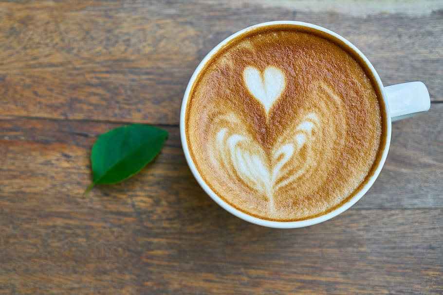 white ceramic coffee cup with brown liquid, cafe, table, food HD wallpaper