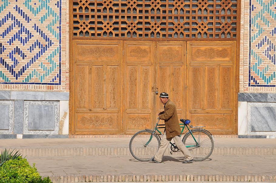 uzbekistan, bike, shakrisabz, bicycle, architecture, sport, HD wallpaper