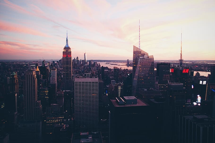 architecture, building, infrastructure, sky, sunset, skyscraper HD wallpaper
