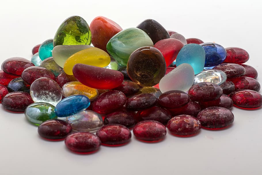glass nuggets, stones, colorful, gemstone, jewelry, multi Colored, HD wallpaper