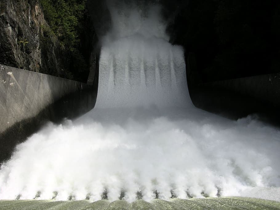 north vancouver, cleveland dam, dam control flow, whitewater, HD wallpaper