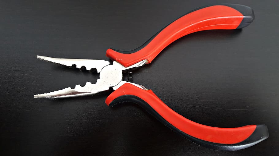 tool, scissors, pincers, work, combination pliers, tools, studio shot HD wallpaper