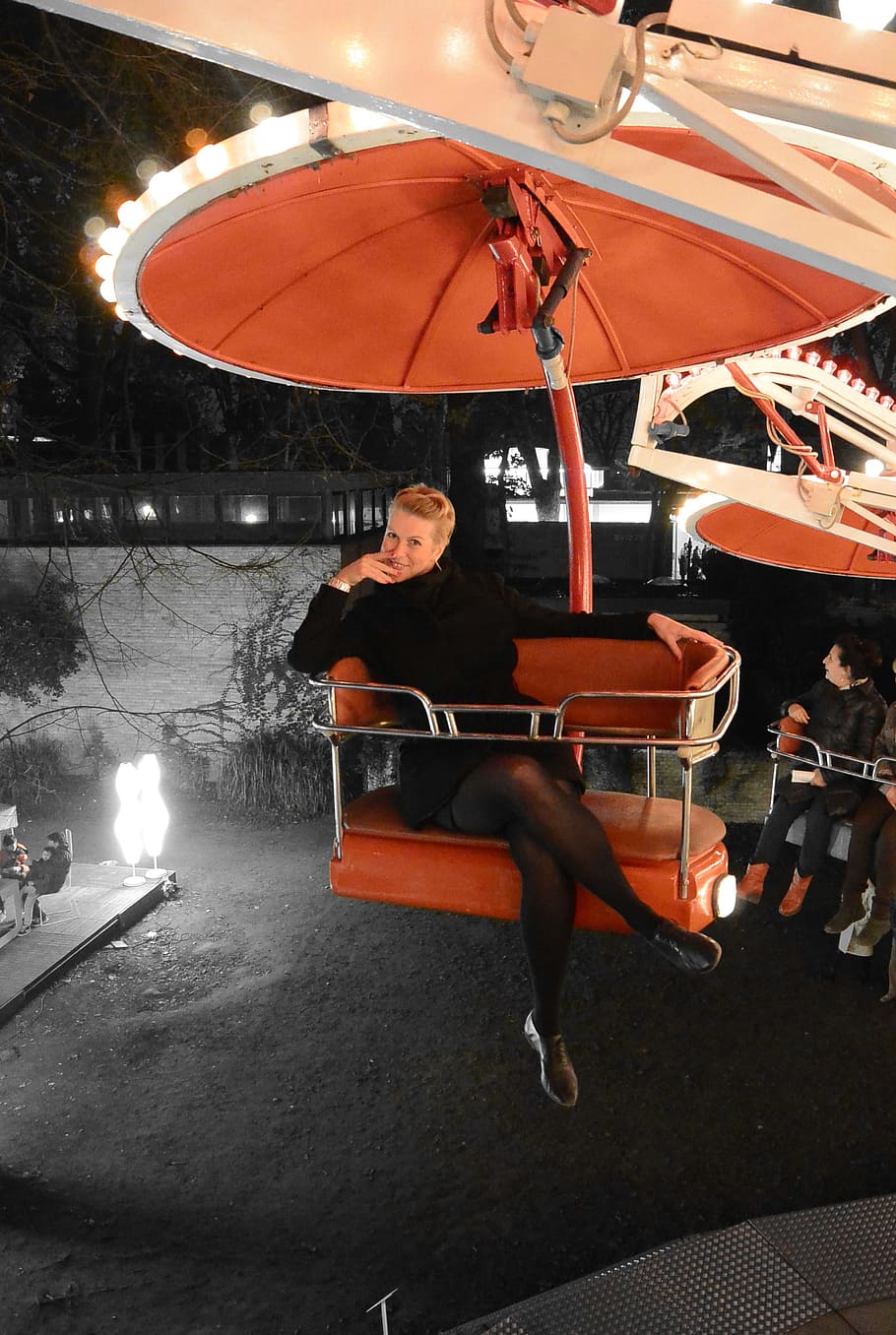 Carousel, Leisure, Fun, Biennale, red, lady, theme park, sit HD wallpaper